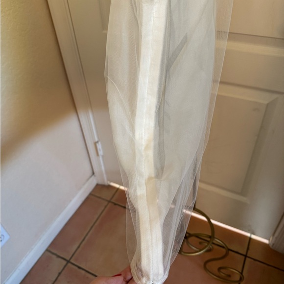 Oscar de la Renta Elegant Sheer White and Black Striped Women's Top - Picture 2 of 7